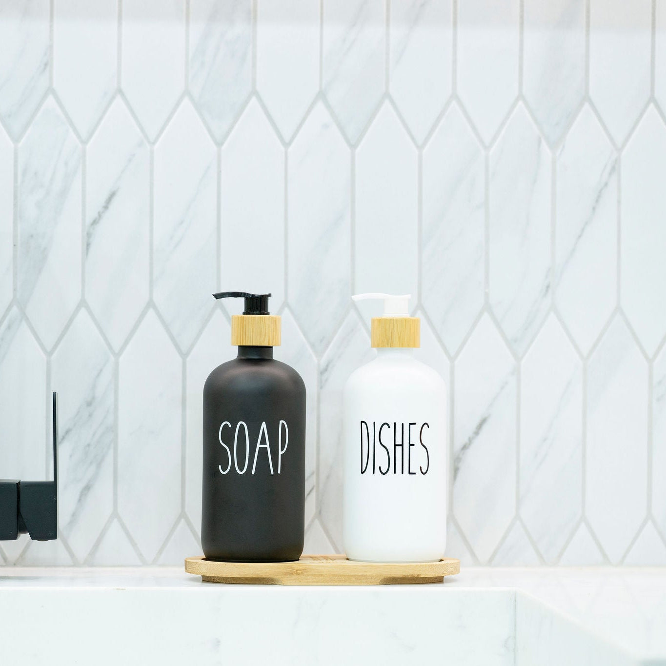 Black Glass Pump Bottle – 500 ml Refillable Dispenser-2