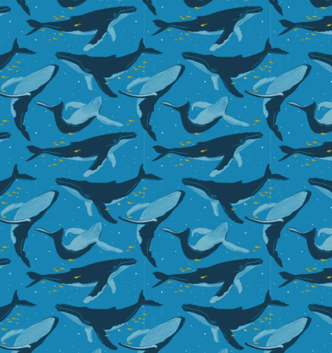 Large Reusable Cloth Furoshiki Gift Wrap | Whales & Waves-3
