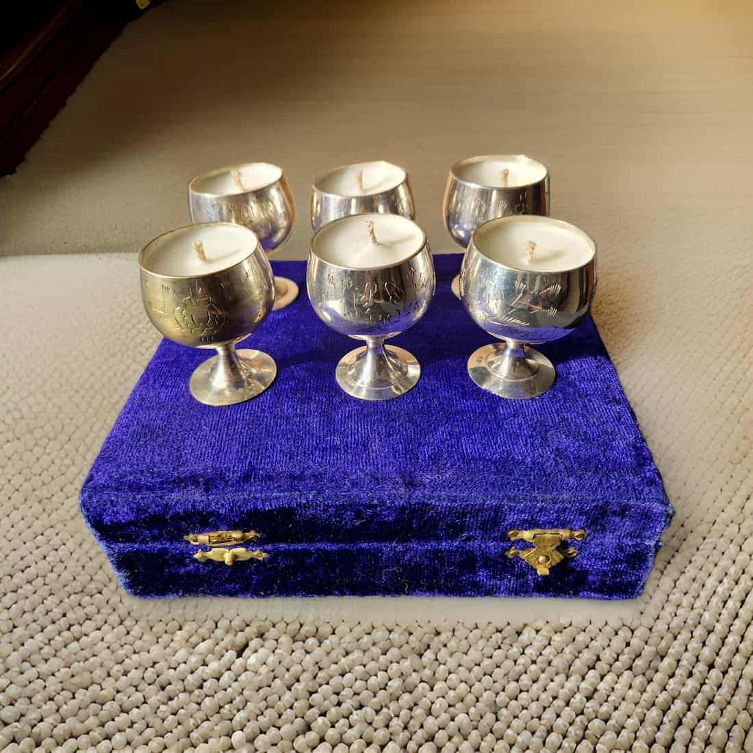 Repurposed Vintage Goblet Candles